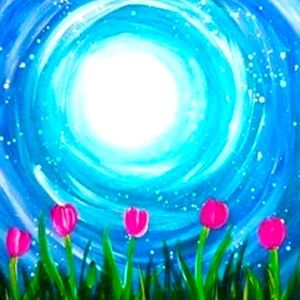 Diamond Art 5D DIY Craft Kit - Beaded Painting on Canvas - Tulip Field